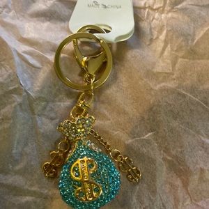 NIP money bag sparkles  bag charm / keychain